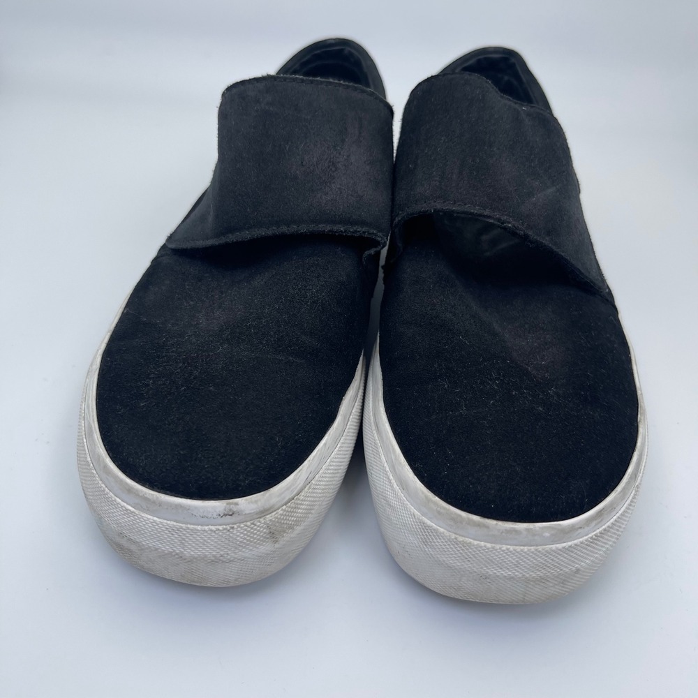 Vince Black Suede Slip On Platform Sneakers Womens 9.5 Minimalist Shoes